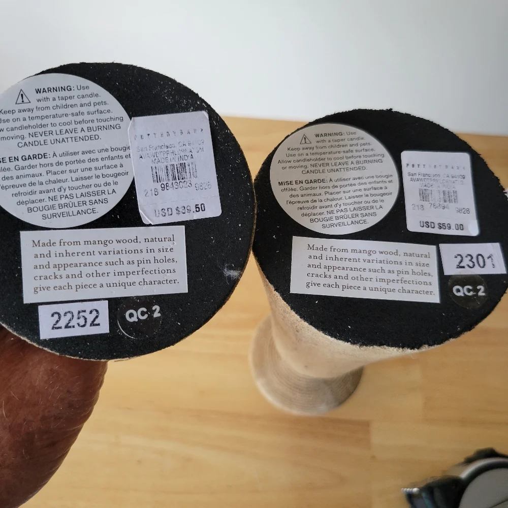 Pottery Barn Candle Holders Set of 2